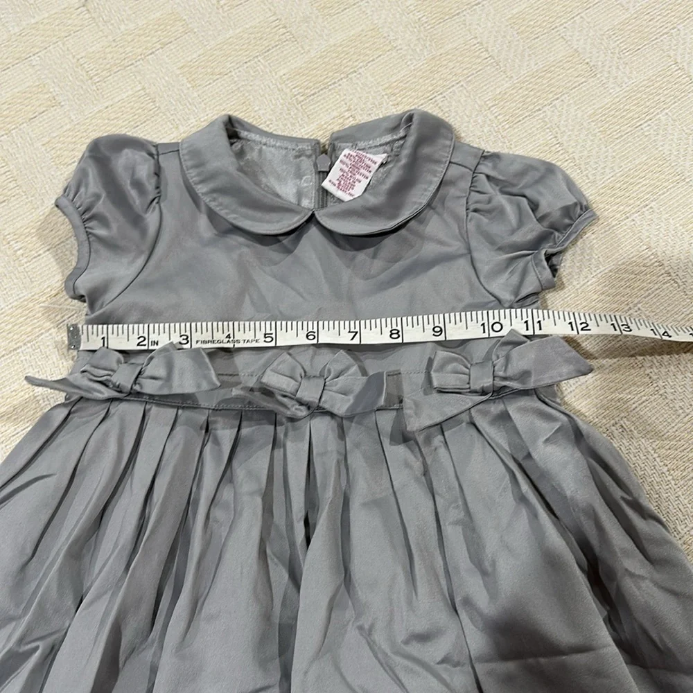 GYMBOREE Silver Gray Christmas Holiday Dress Girls Sz 3T Peter Pan Collar Fancy